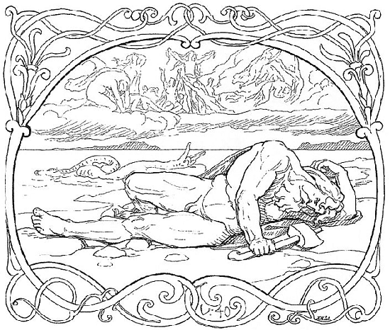 Thor und Midgard-Schlange