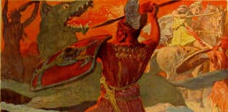 Odin und der Fenriswolf, Freyr und Surt