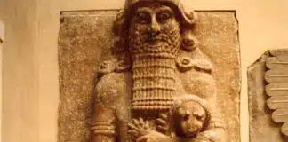 Der Löwenbändiger, wahrscheinlich Enkidu, der Freund von Gilgamesch im Epos