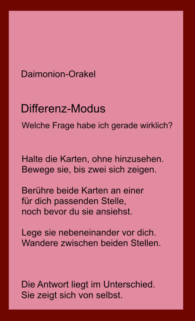 Daimonion-Orakel - Differenz-Modus