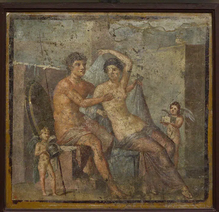 Aphrodite und Ares, Fresko aus Pompeii
