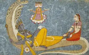 Brahma Vishnu und Lakshmi