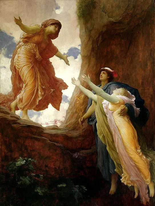 Demeter, Hades und Persephone, Bild von Frederic Leighton:_The Return of Persephone (1891)