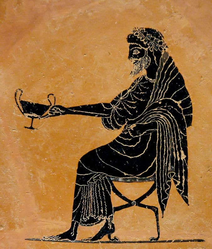 Dionysos mit seiner Kantharos, dem rituellen Weingefäß