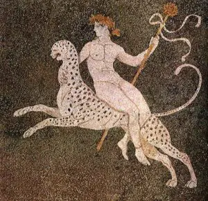 Dionysos auf einem Leopard