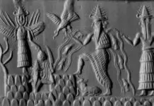 Enki und Inanna - hier mit Uto, dem sumerischen Sonnengott