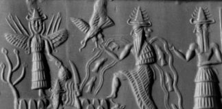 Enki und Inanna - hier mit Uto, dem sumerischen Sonnengott