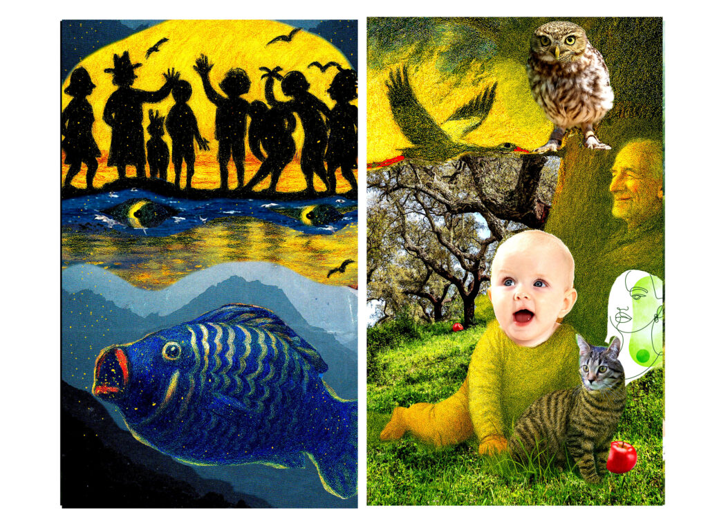 Das Daimonion-Orakel: Diese Karte des Orakels hat den Titel "Familie" und hat zwei Seiten: Links mit Titel, die Vorderseite, rechts, mit einem - R - markiert, die Rückseite. Wie alle Titel des Orakels beschreibt "Familie" keine Rolle (wie etwa der "Narr", die "Hohepriesterin" oder der "Kaiser" im Tarot, sondern Situationen, die jeder Mensch kennt. 
Bildquelle: © die-goetter.de