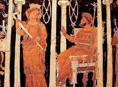 Hades, griechischer Gott der Unterwelt mit seiner Frau Persephone