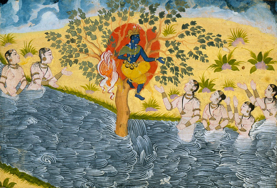 Der Gott Krishna mit den Gopis
