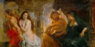 Peter Paul Rubens: Persephone und Hades in ihrem Totenreich mit Orpheus und Euridike, die sie ziehen lassen.