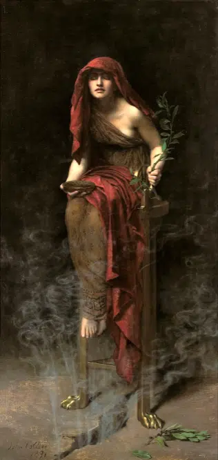 Pythia - nur jungfräuliche Frauen aus der Gegend waren es, welche die Rolle der weissagenden Pythia übernehmen durften.