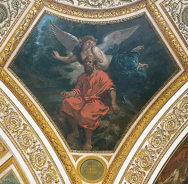 Eugène Delacroix, Sokrates und sein Dämon, 1838/44.  Paris, Palais Bourbon
