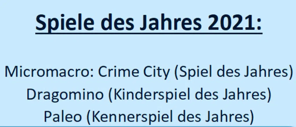 Spiele des Jahres 2021