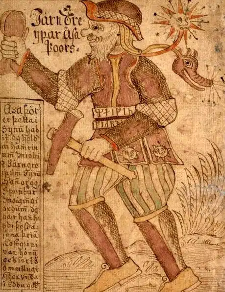 Thor mit seinem magischen Hammer Mjölnir
