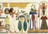 Blumen und andere Pflanzen spielten im alten Ägypten auch im Tempel, bei Ritualen eine wichtige Rolle. Hier im Bild finden sich ja quasi überall Pflanzen.