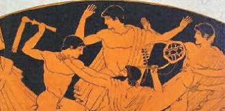 Herakles Taten – die Lehrer des Herakles Herakles Taten Der junge Herakles toetet seinen Lehrer Linos