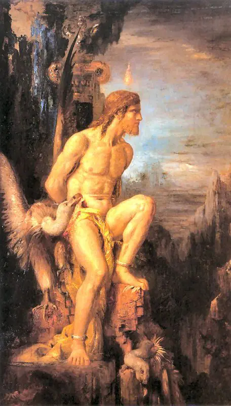Prometheus am Kaukasus, Gemälde von Moreau