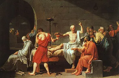 Sokrates nimmt den Schierlingsbecher