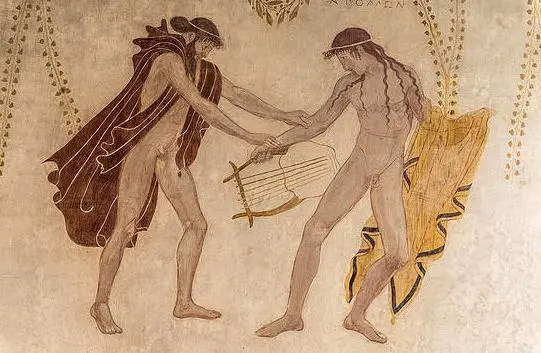 Apollon ist ein untypischer Sonnengott - hier mit seinem Halbbruder Hermes