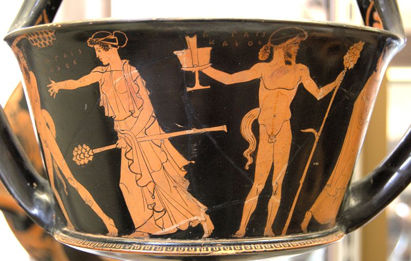 Dionysos mit seinem Tyrsos Stab