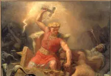 Der stärkste der nordischen Götter ist Thor mit seinem magischen Hammer Mjölnir
