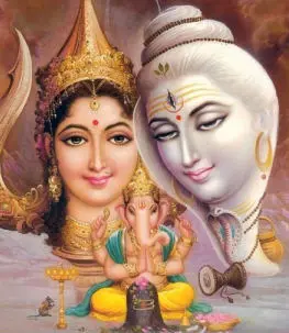 Indische Götter: Shiva, Parvati und der Elefantengott Ganesha